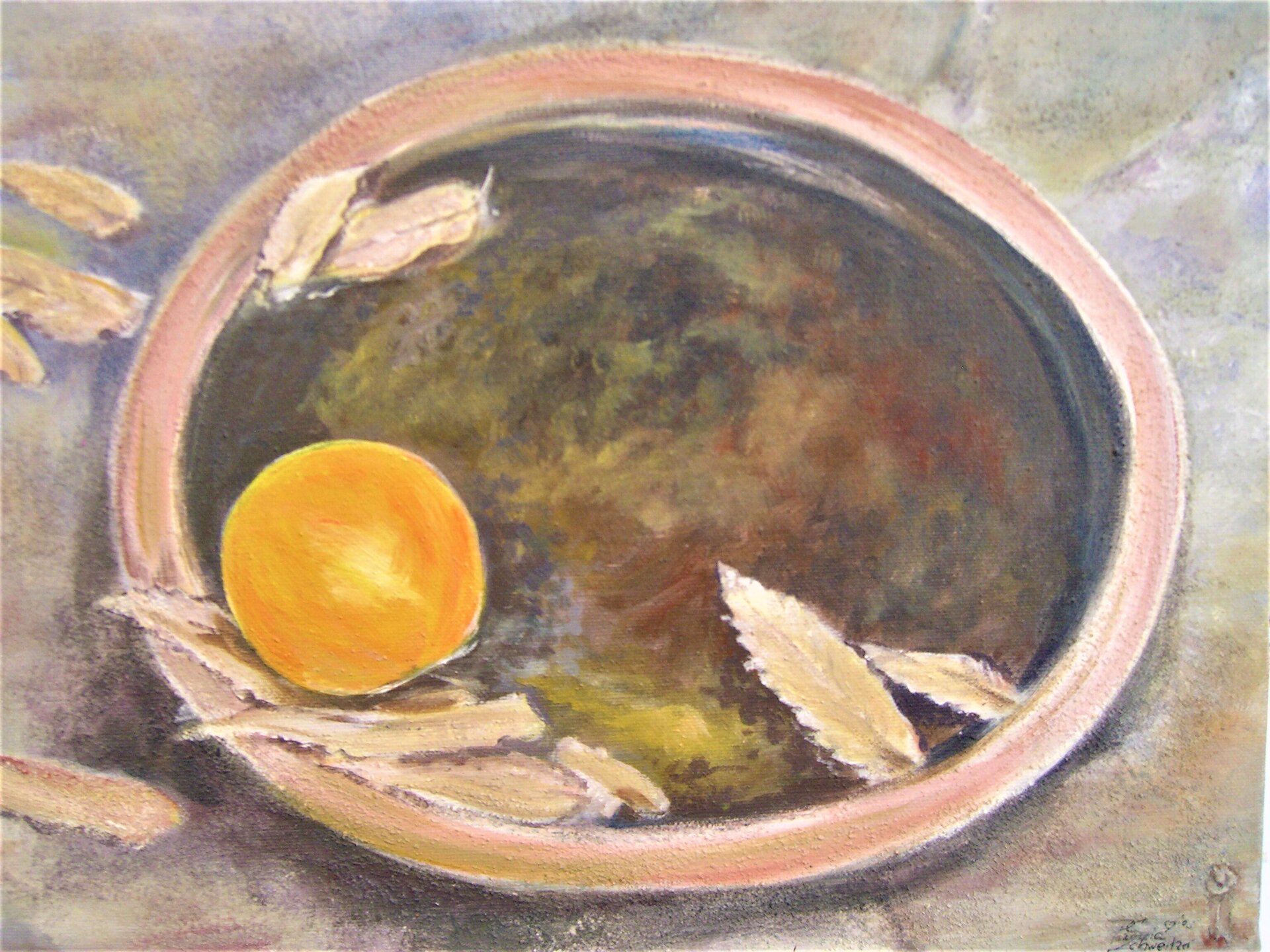 Teller mit Pfirsich Teller mit Pfirsich