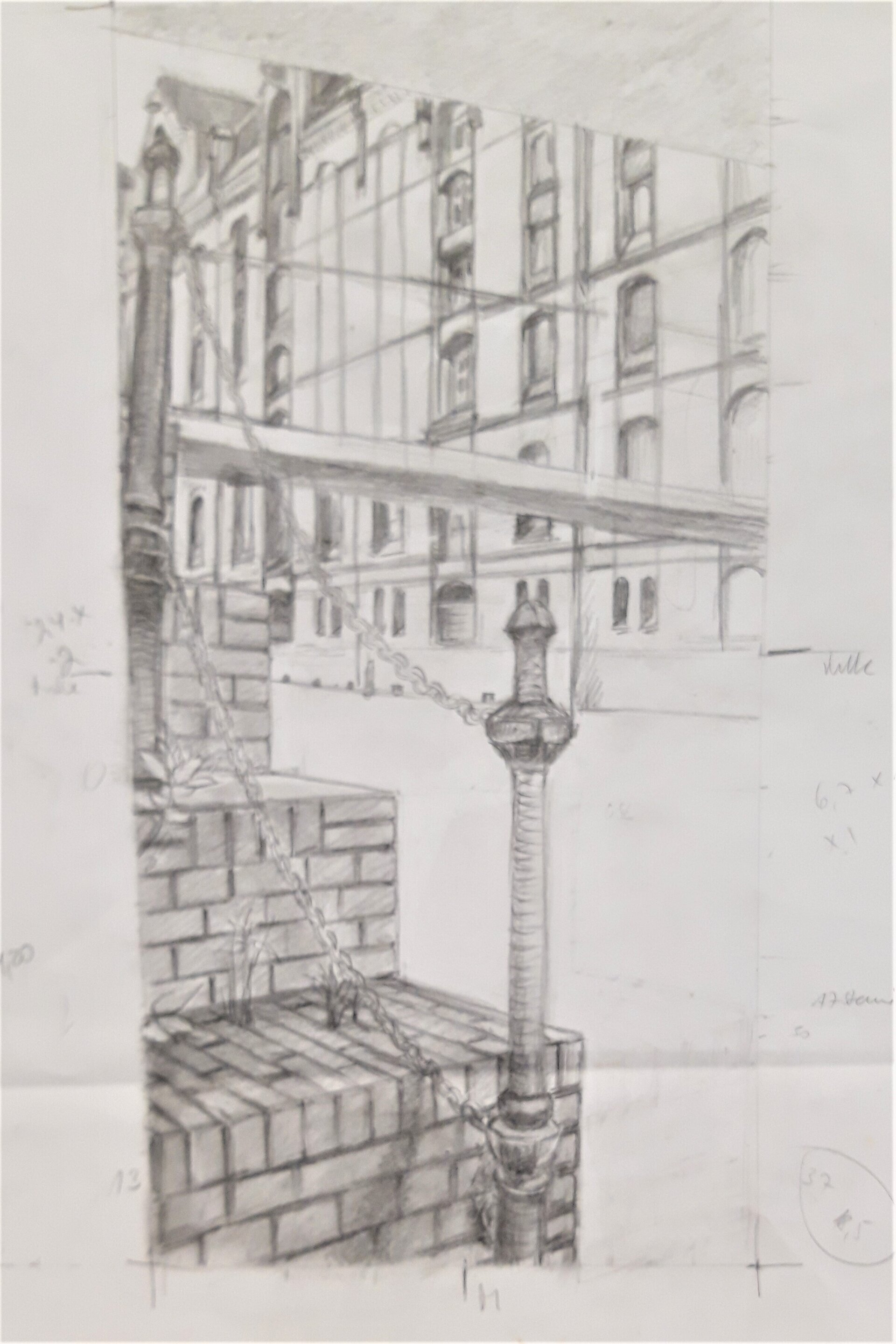 Vorskizze auf Zeichenkarton Vorskizze auf Zeichenkarton