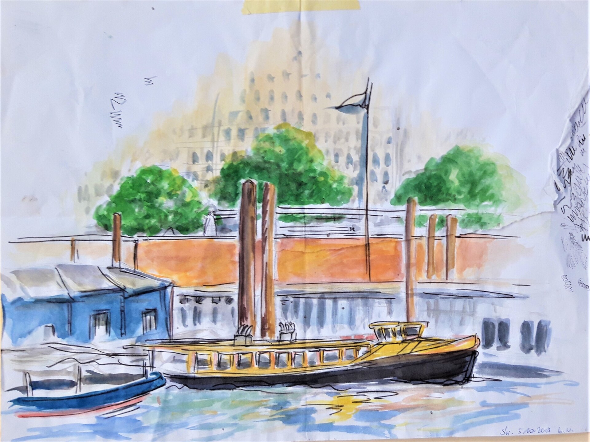 Aquarell mit Feder Aquarell mit Feder