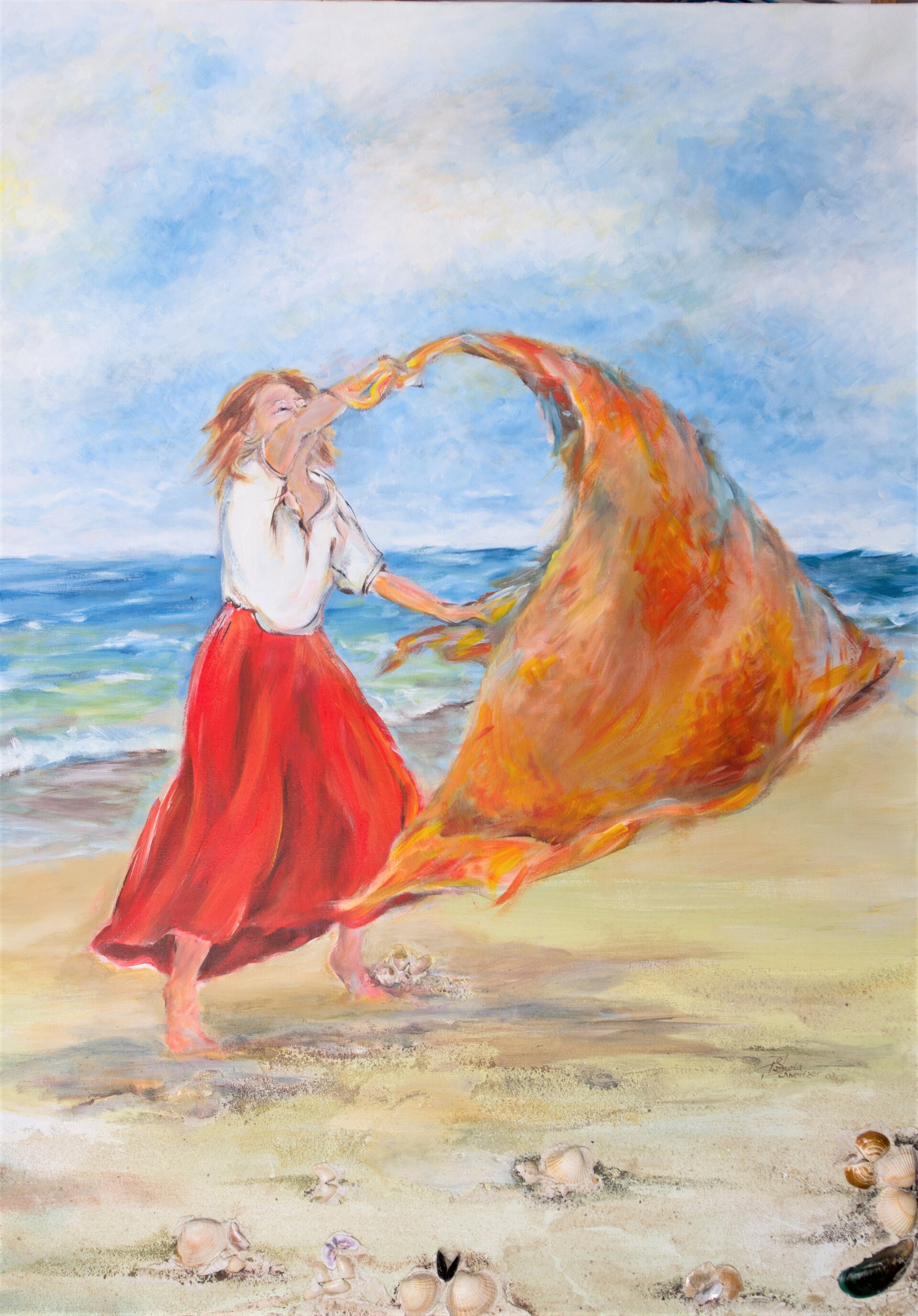 Tuchtanz am Strand Tuchtanz am Strand